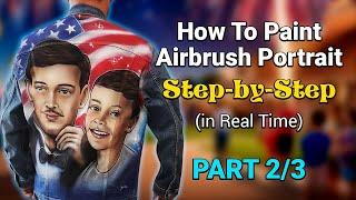How to Paint Airbrush Portrait Step by Step Part 2