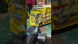 Basuri team  Canter  kuning #miniature #miniaturtruck #trukoleng