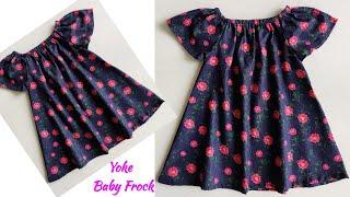 Very Easy Yoke Baby Frock Cutting and stitching Step by step  Yoke Baby Frock Cutting and stitching