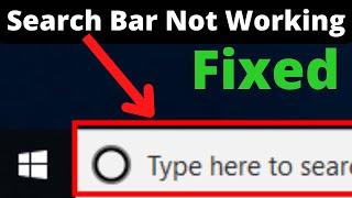 How to Fix Search Bar Not Working in Windows 10  Windows 10 Start Menu Search Not Working