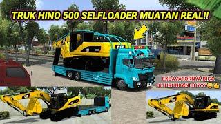 KEREN SEKALI COY EXCAVATORNYA BISA DITURUNKAN‼️REVIEW MOD BUSSID TERBARU TRUK HINO 500 SELFLOADER