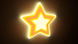 Beautiful 3D Star Shaped Light Glowing Bright Yellow Gold Neon Colors 4K 60fps Wallpaper Background
