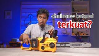 gk nanggung2 ditenagai baterai 40V yg bikin powernya maksimal - INGCO CGSLI40168 CORDLESS CHAINSAW