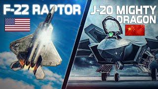 J-20 Mighty Dragon vs F-22 Raptor  The Ultimate Aerial Showdown 