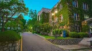 Yonsei University and Sinchon Street  Summer Night Walk  Seoul City Ambience 4K HDR