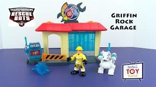 Transformers Rescue Bots Griffin Rock Garage With Kade and Fireplug Dog Playskool Heroes 4K