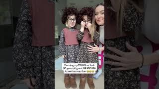 Dressing up TWINS as their 90 year old GRANDMA to see her reaction *hilarious*