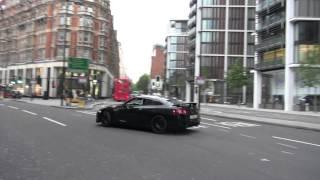 CRAZY LOUD NISSAN GTR DRIFTINGSMOKING THE STREETS IN LONDON