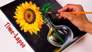 Flower Painting  sunflower Painting  Acrylic painting  for beginners