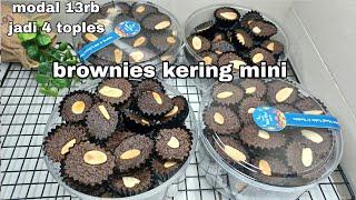 modal 13rb jadi 4 toples  resep brownies kering mini kue lebaran terbaru tanpa mixer