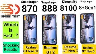 Snapdragon 8+Gen1 vs 888 vs 870 vs Dimensity 8100 SpeedTest 