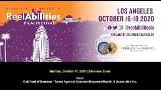 ReelAbilities Film Festival Los Angeles - Gail Ford Williamson Schmooze Zoom Open Captions