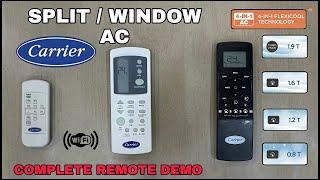 HOW TO USE CARRIER AC REMOTE DEMO 2022  INVERTER AC  WINDOW AC  NON INVERTER  WIFI CONNECT AC