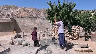 Implementation of cement facade outside and Noorbakhsh going to work for family expenses