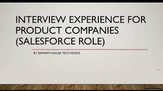 Salesforce Interview Experience for Product Companies  Different Rounds  DSA  System Design