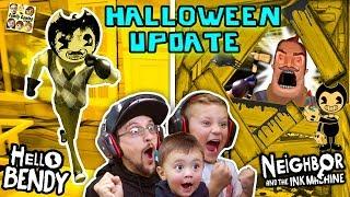 HELLO BENDY + NEIGHBOR & the INK MACHINE Halloween Mod FGTEEV-ers LETS CELEBRATE Surprise Gameplay