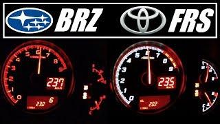 Battle of brothers ? Subaru BRZ vs Toyota GT86 Scion FRS - Acceleration 0-235 kmh 