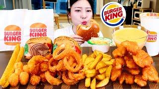 ASMR MUKBANG Cheese Burger Fish and Chips Onion rings Cheese sticks Deep-Fried Shrimps.