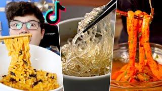 I Tested The Most Viral Tiktok Noodles- Cheesy Ramen Clear Noodles Thick Potato Noodle