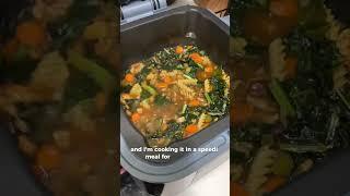 Quick Easy Soup Recipe with Ninja Speedi Vegan Chicken Noodle Soup #shorts #recipeshorts #vegansoup