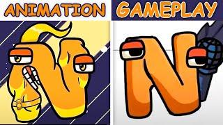 Alphabet Lore - Animation VS Gameplay - Friday Night Funkin