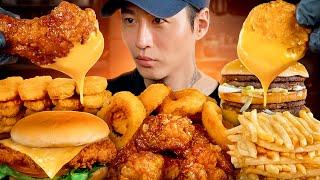 ASMR MUKBANG  Fast Food Big Mac Chicken Nuggets Onion Rings Chicken Sandwich Wings Fries