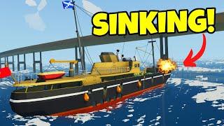 I CRASHED into a BRIDGE and SANK In Stormworks Sinking Ship Survival