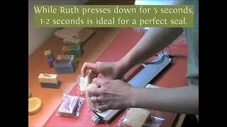 How to Shrink Wrap Bars of Soap Demo Video of Ruth using National Shrinkwrap System
