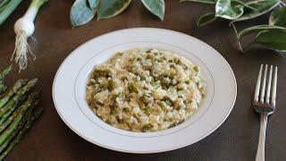 RISOTTO  CON ASPARAGI - Ricetta facile e gustosa - Senza burro e formaggio vegan