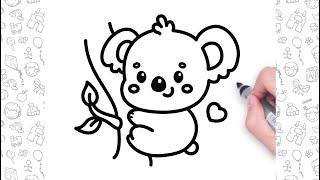 Easy Koala Bear Drawing Step by Step  Bolalar uchun oson chizish  Easy drawing for kids