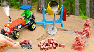 DIY tractor build a COW BARN mini science project  How to make mini Animals Barn contruction