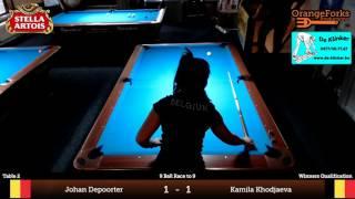 Johan Depoorter v Kamila Khodjaeva  WQ of Stella Artois International 9-ball Open 2015