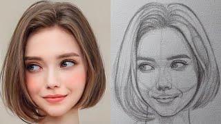 loomis face drawing tutorial  draw a girls face from front #tutorial #artwork #drawing