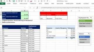 Excel Magic Trick 1178 Conditional  AND Percentage PivotTable Slicer COUNTIFS or DCOUNTA?