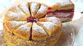 Amazingly Tasty and Easy Puff Pastry Cake Recipe Quick Dessert in 10 minutes