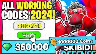 *NEW* ALL WORKING CODES FOR SKIBIDI TOWER DEFENSE IN 2024 ROBLOX SKIBIDI TOWER DEFENSE CODES