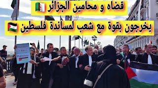 خروج القضاة والمحامين مع الشعب الجزائري بقوة لمساندة فلسطين انها اكبر مسيرة