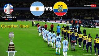 Argentina vs Ecuador - Copa America 2024 USA Quarter Final - Full Match  Realistic PES Gameplay