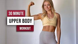 30 MIN TONED UPPER BODY Workout - No Equipment Tone your Arms & Upper body No Repeat Home Workout