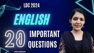 English 20 important questions LDC 2024  PSC English Topic Wise Class  Sruthys learning square