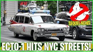 Ghostbusters sequel filming arrives in New York as Ecto-1 is seen racing through city streets