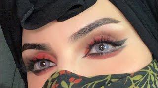 مكياج عيون احمر جريء ️ ينفع للمناسبات ،، makeup red