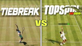 TopSpin 2K25 vs Tiebreak • Gameplay and Graphics Comparison