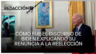 No se le entendía a ratos análisis al discurso de Biden tras su renuncia a la reelección en EEUU