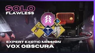 Solo Flawless Expert Vox Obscura on Prismatic Hunter - Episode Echoes - Destiny 2