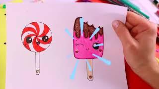 Loom Planet DIY KAWAII рисунки _ Как нарисовать КАВАЙНЫЕ СЛАДОСТИ #2 _ ЛумПланет