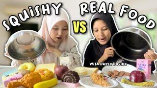SQUISHY VS REAL FOOD CHALLENGE ft @DestaDavina