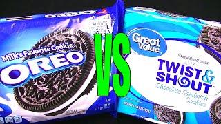 Oreo vs Walmart Great Value Twist & Shout Chocolate Sandwich Cookies FoodFights Cheap vs Expensive