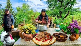 Taste of the Village. Lezginsky KHINKAL Cooking in Nature.