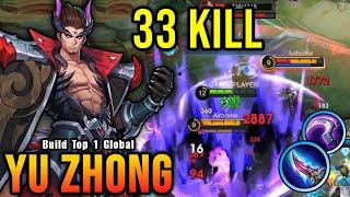 Almost SAVAGE Yu Zhong Beast Mode Insane 33 Kills - Build Top 1 Global Yu Zhong  MLBB